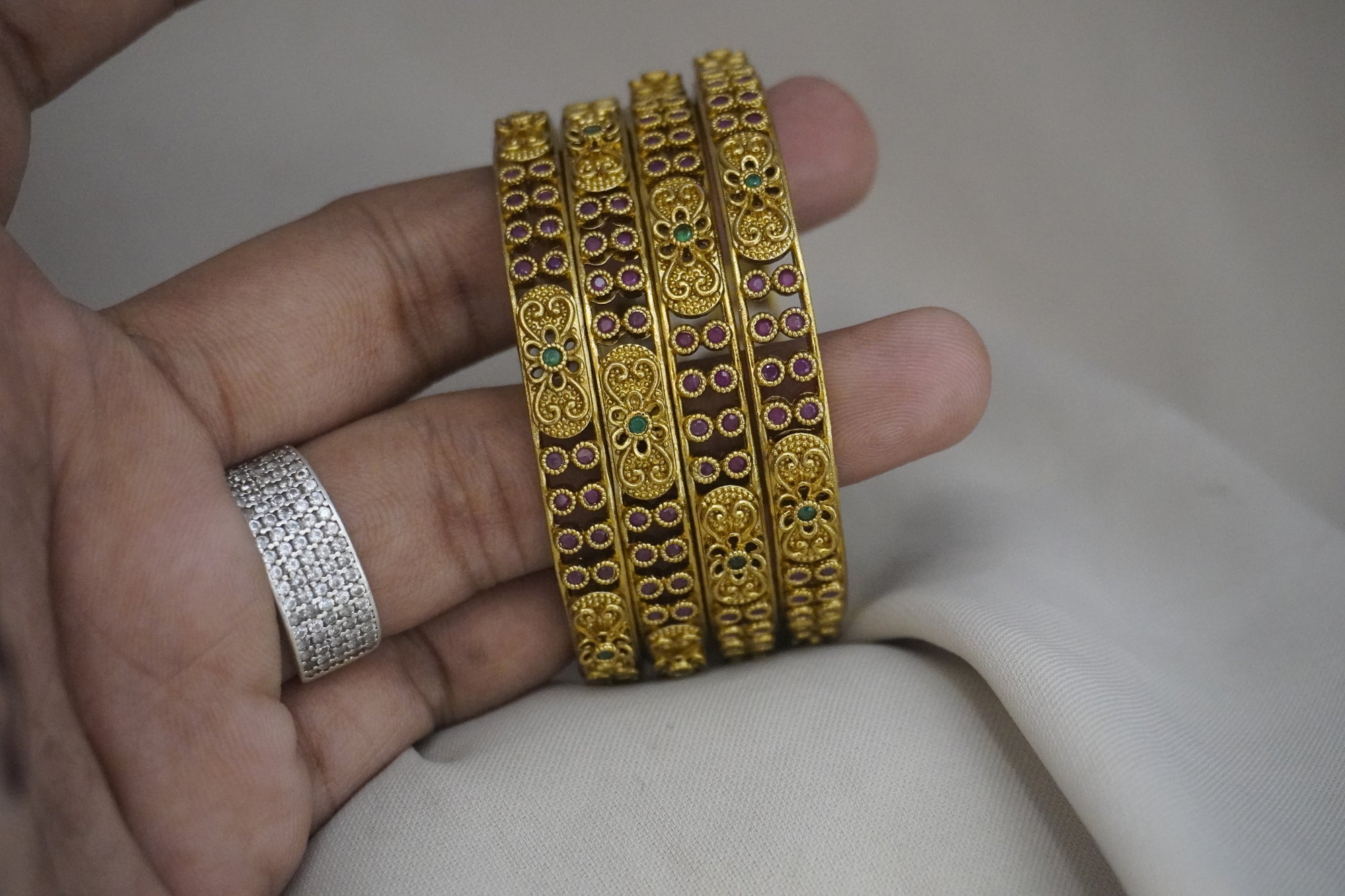 Matte-Gold Bangles