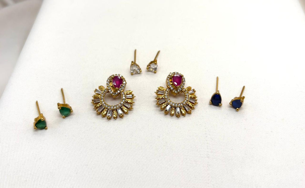 Multicolor charitable stone option for floraldrop erring set