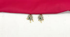 Victorian finishing American Diamonds with central Green stone Short Necklace