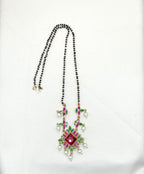 Polki stones and black beads