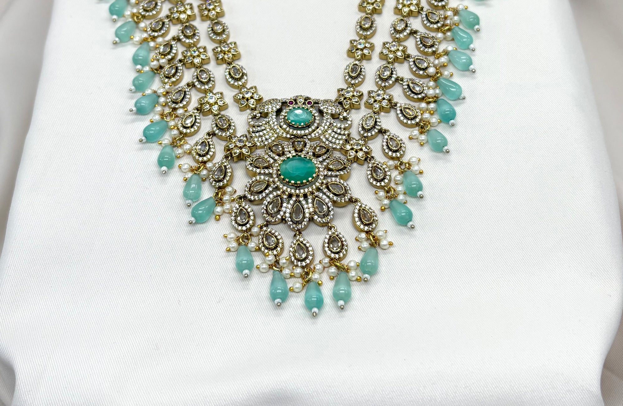 Mehndi finishing with Mint-green Beads step Haram