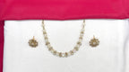 Matte finishing American Diamonds with White stones Short Necklace