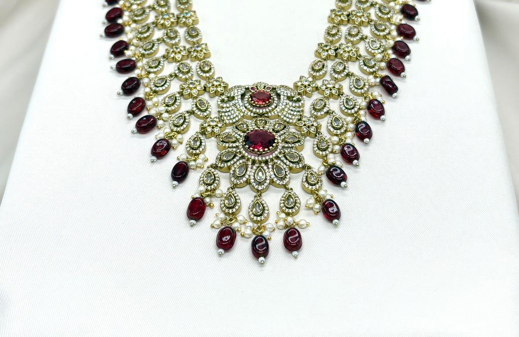 Mehndi finishing with Maroon Beads step Haram