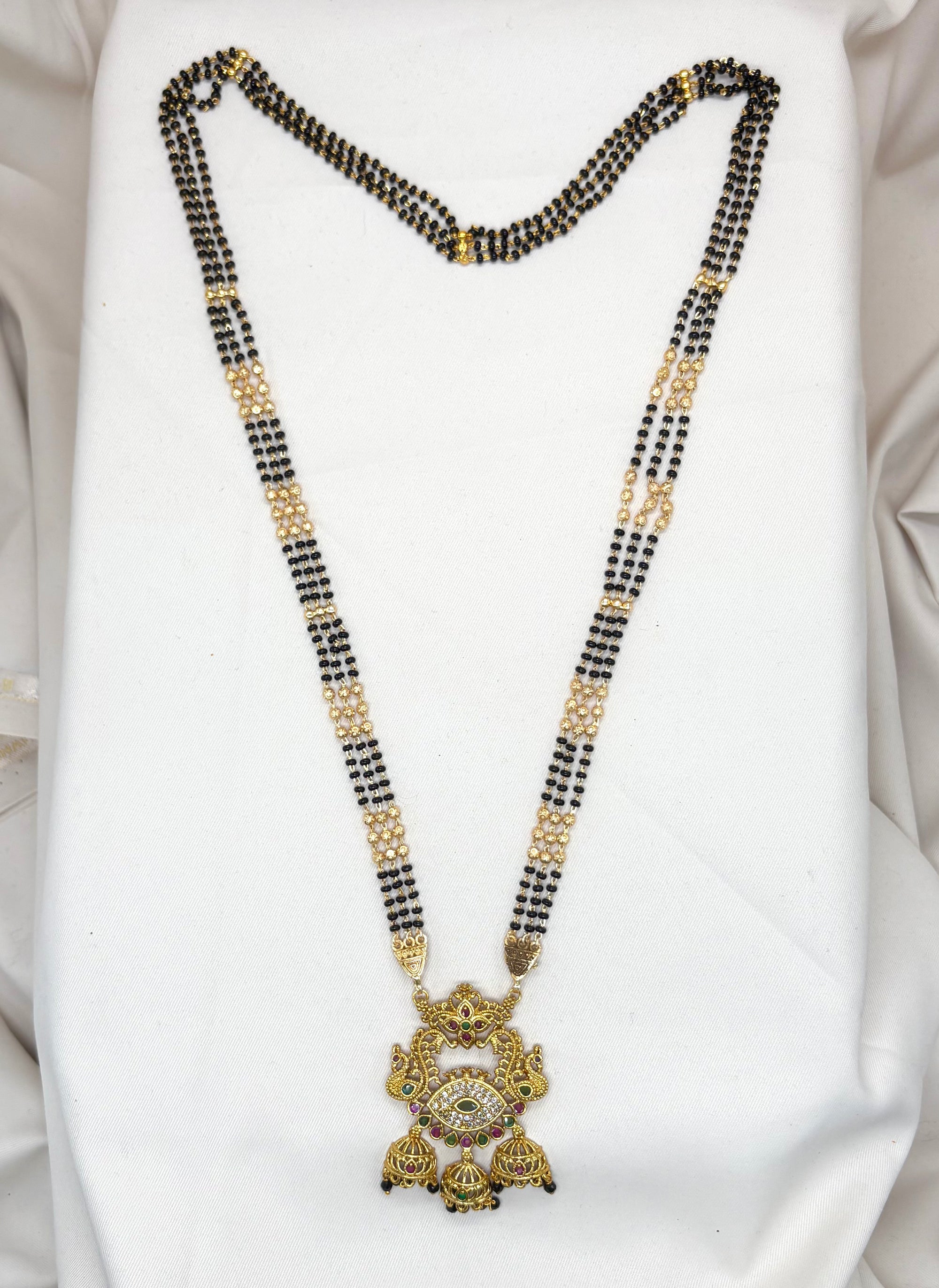 Eye designed with small black beads mangalsutra