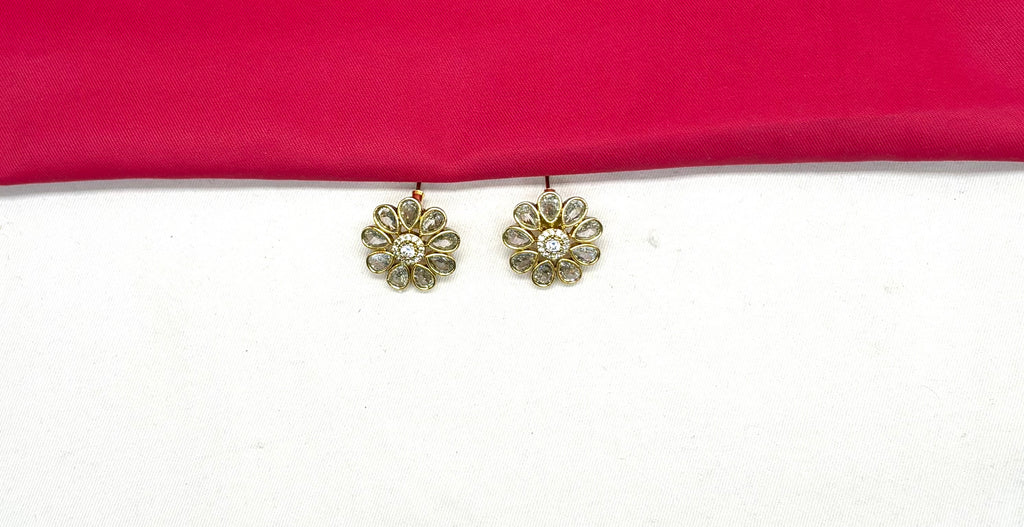 Matte finishing American Diamonds with White stones Short Necklace