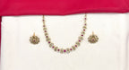 Matte finishing American Diamonds with pink stones Short Necklace