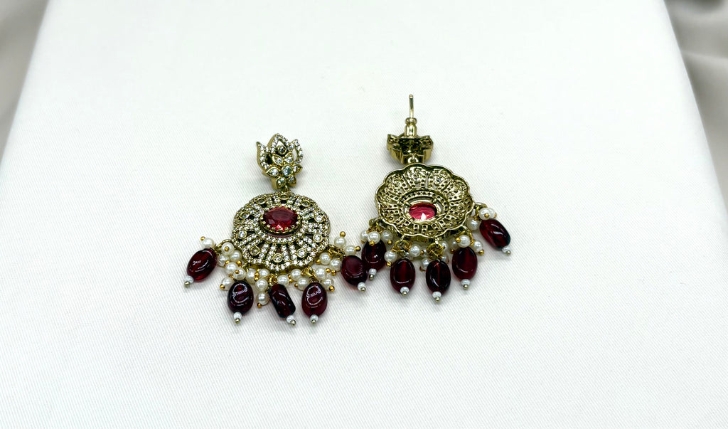 Mehndi finishing with Maroon Beads step Haram