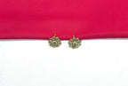 Matte finishing American Diamonds with Green stones Short Necklace