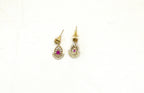 Gold finishing Pink Stones Short Necklace