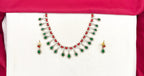 Victorian finishing American Diamond and corals stones Short Necklace