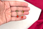 Matte finishing American Diamond Coral stone Short Kanti