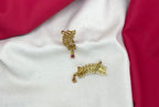 Matte finishing American Diamonds with pink drop earring