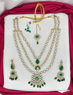 Emerald Multi Layer Green Moissanite Stones Heavy-Set Necklace