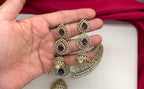 Victorian finishing American Diamonds with Purple stones Choker