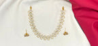 Matte finishing white cubic zirconia stones short Necklace