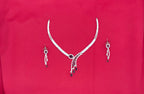 Silver American Diamonds purple stones Short Necklace