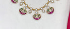 NIRVI polki Pink&Green Hasli short Necklace