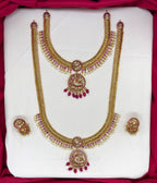 Matte finishing jalebi With green  pendent Peacock Combo-Set