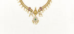 Matte finishing American Diamonds with Elephant finish Lord Lakshmi Short Kanti Necklace