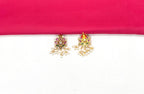 Beautifully designed with Lotus flowers and Guttapusalu clustered pearls Long Haram Necklace