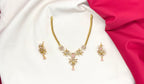 American Diamond Zirconia
Pink Studded Floral Short Necklace