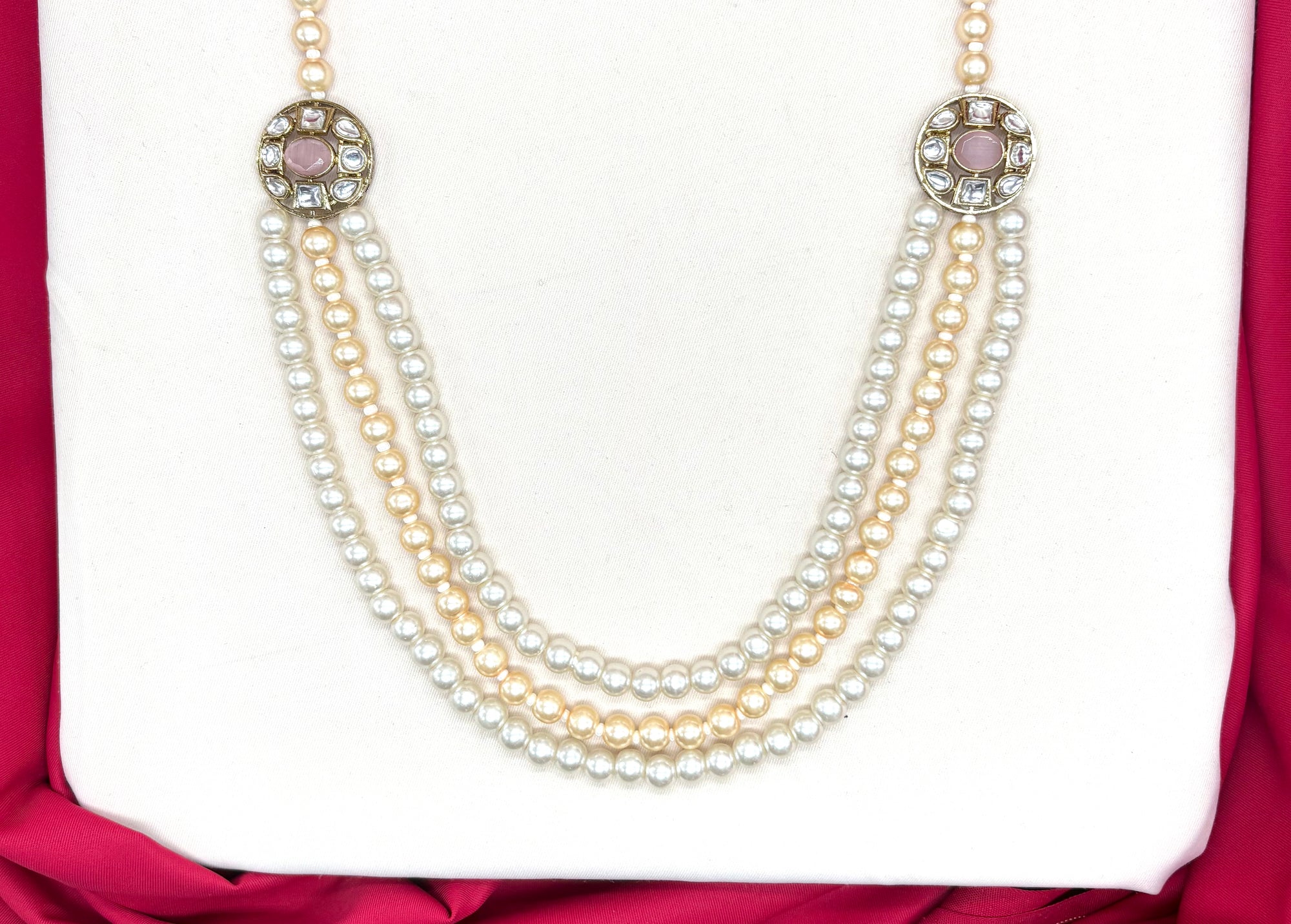 Premium pink&ad stones Ethnic Mala for unisex