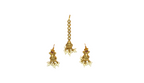 Gold finish lord Lakshmi with Kempu stones design combo-Set Necklace
