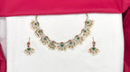 Matte finishing American Diamonds with Pink stones and Guttapusalu Short Necklace