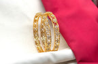 Matte finishing flower design Ad stones Bangle