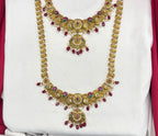 Matte finishing peacock design floral Red Beads Combo-set