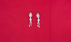 Silver American Diamonds stones deep White teardrop and floral-shaped stones Short Necklace