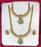 Matte finishing jalebi With Green pendent Peacock Combo-set