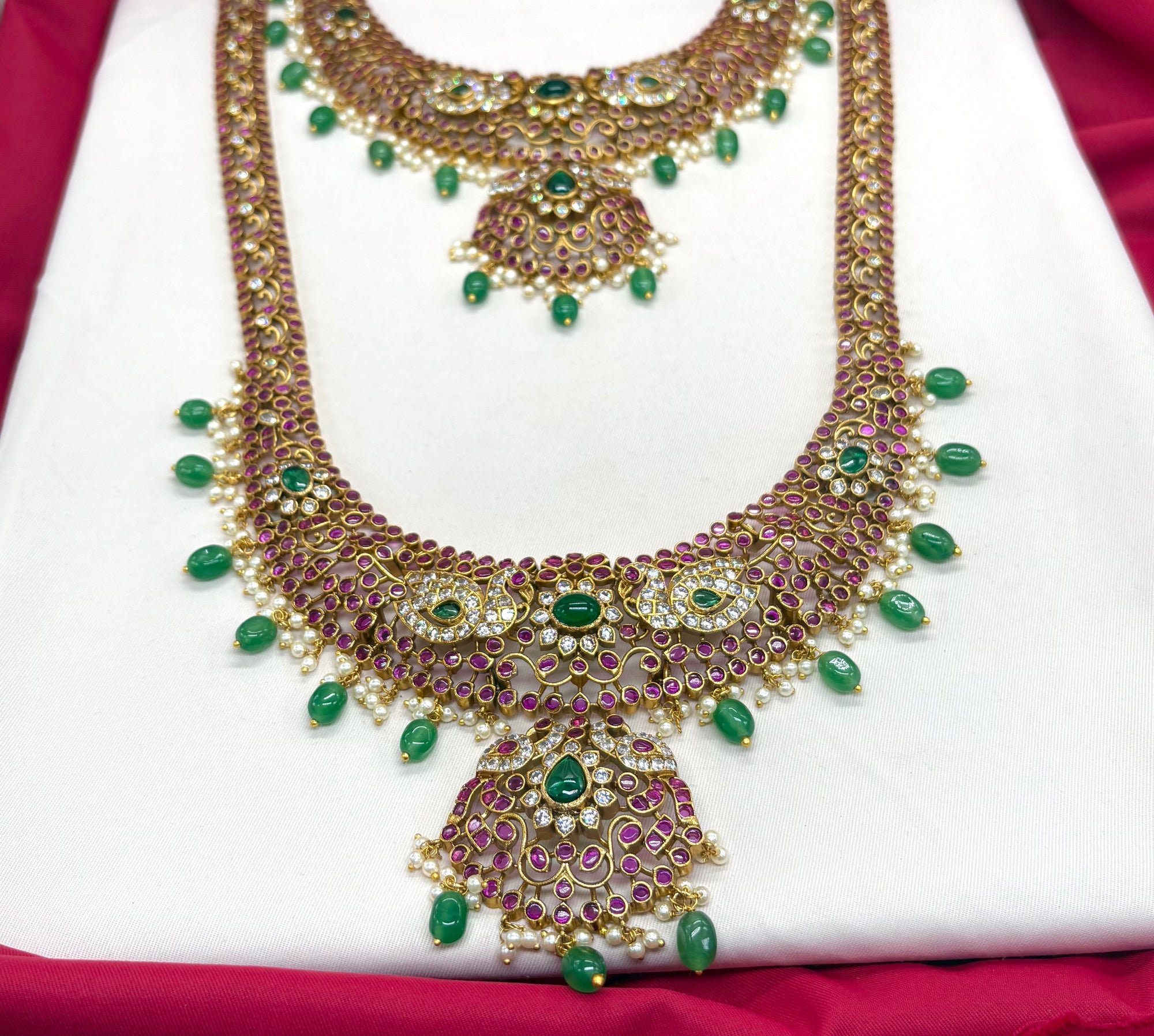 Premium Jadau kundan Floral designCombo-Set Necklace