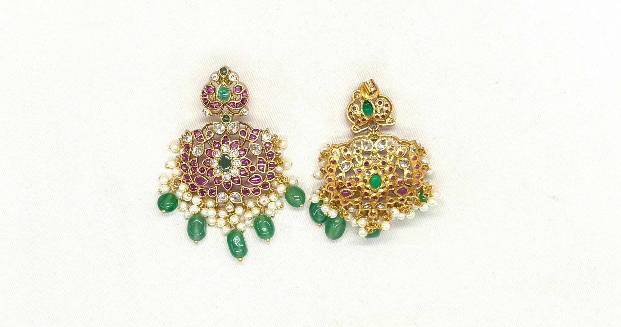 Premium Jadau kundan Floral designCombo-Set Necklace