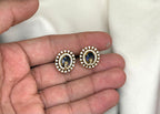 Victorian finish American Diamonds with purple stone stud Earring