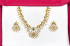 Gold finishing Lord Ganesha Pendant with Elephant design and Ad stones Short Necklace