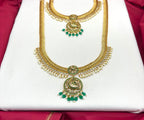 Matte finishing jalebi With Green pendent Peacock Combo-set
