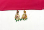 Matte finishing peacock design with Green beads Mango Long Haram