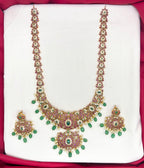 Premium Jadau kundan Floral design Long Necklace