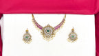 Matte finishing Pink Kempu stones Short Kanti Necklace