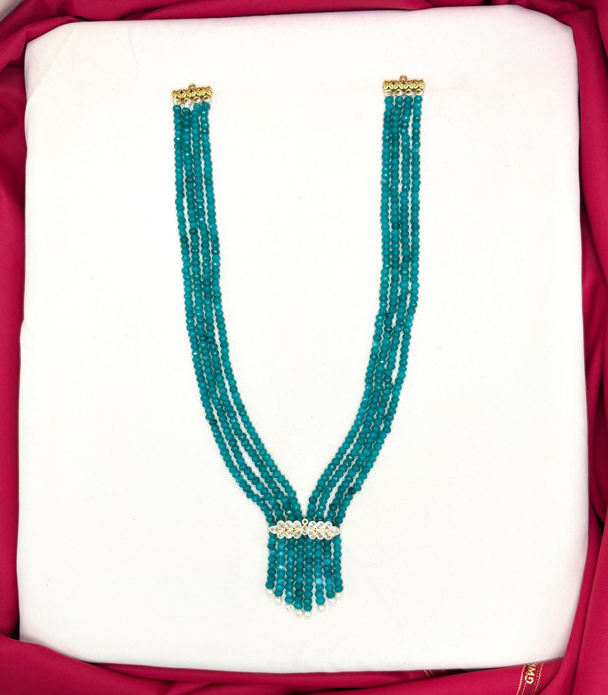 Sea Green multi -layered Onyx Beads Rani-Haram