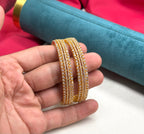 premium polish uncuts American Diamonds leaf design Bangles