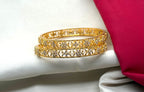 Matte finishing flower design Ad stones Bangle