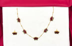 Matte finishing Lotus design Short Necklace