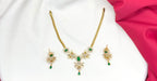 American Diamond Zirconia
Green Studded Floral Short Necklace