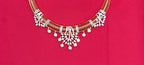 Premium G.J polish American Diamonds with White pearls Short Kanti Necklace