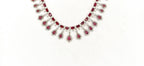 Victorian finishing American Diamond and Red stones Short Necklace