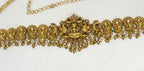 Matte finishing Lord Lakshmi peacock and pearls Chain Vaddanam