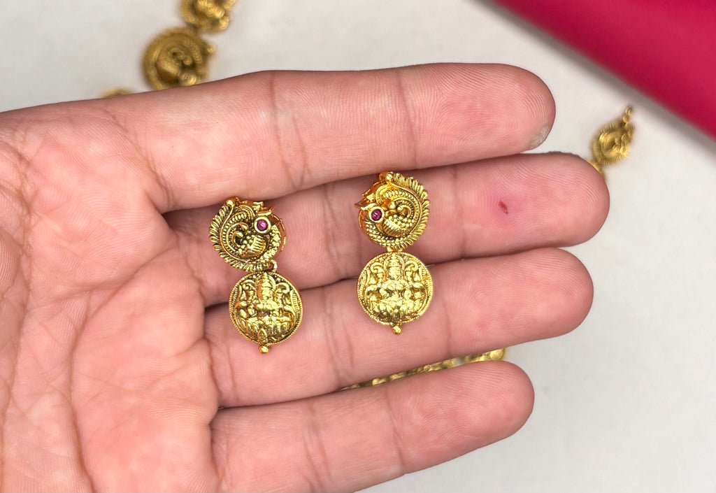 Nakshi finishing lord Lakshmi coins short Necklace
