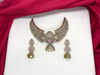 Victorian finishing American Diamonds with Baby-pink stones Choker